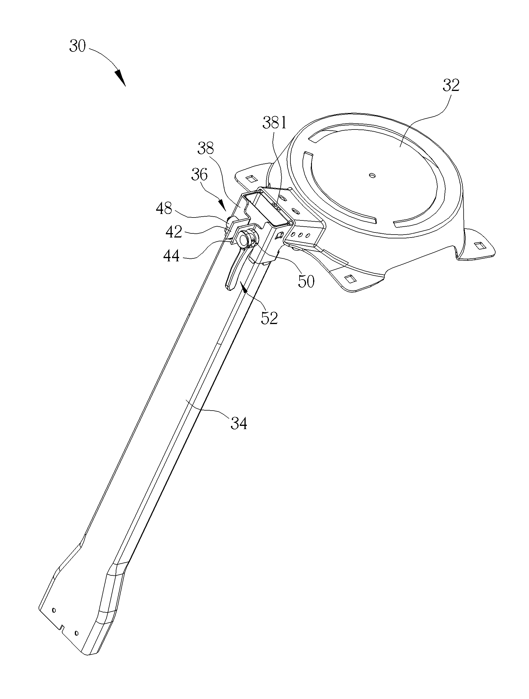 Clamping mechanism with easy assembly and antenna device therewith