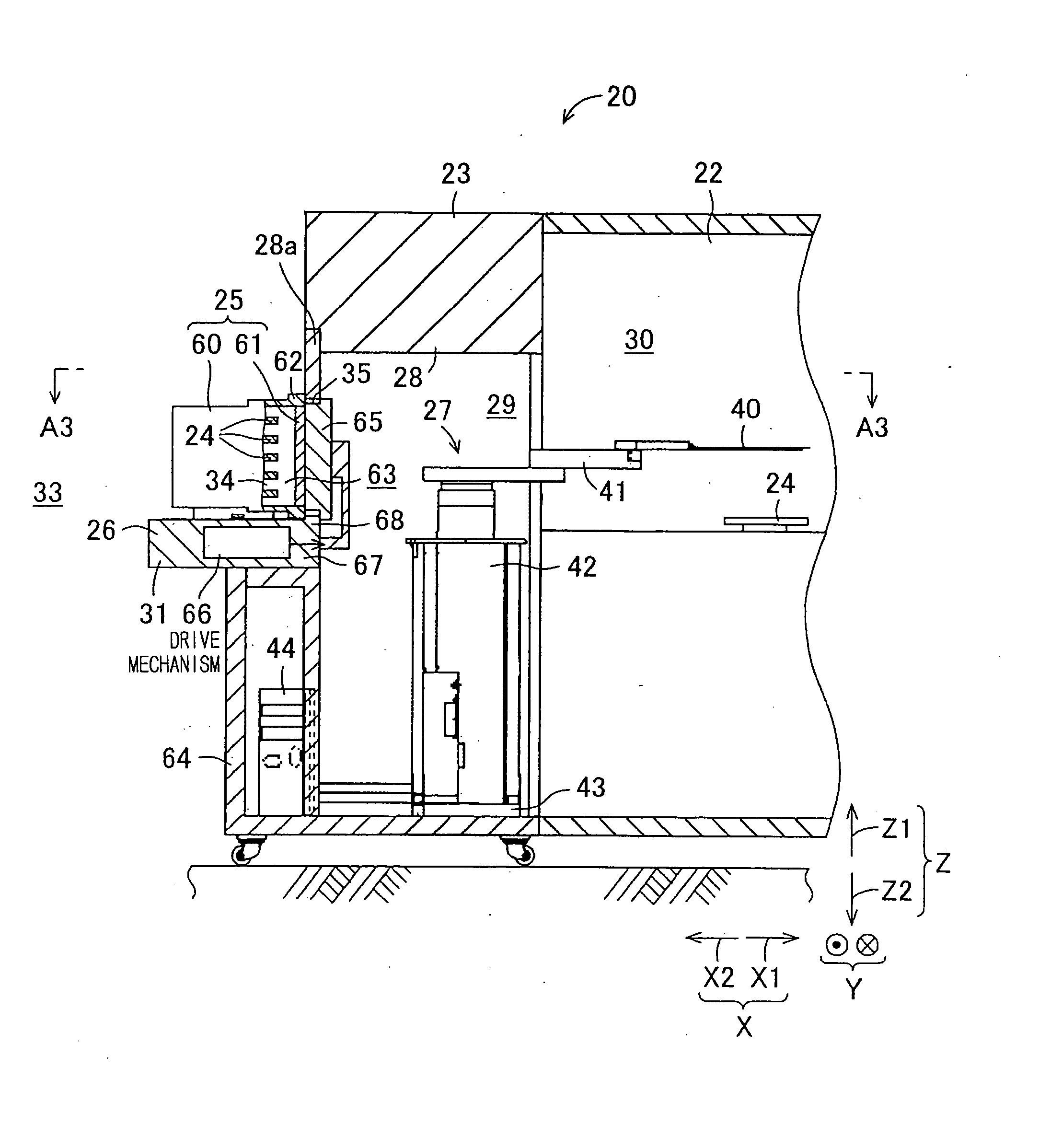 Substrate container opener and opener-side door drive mechanism thereof