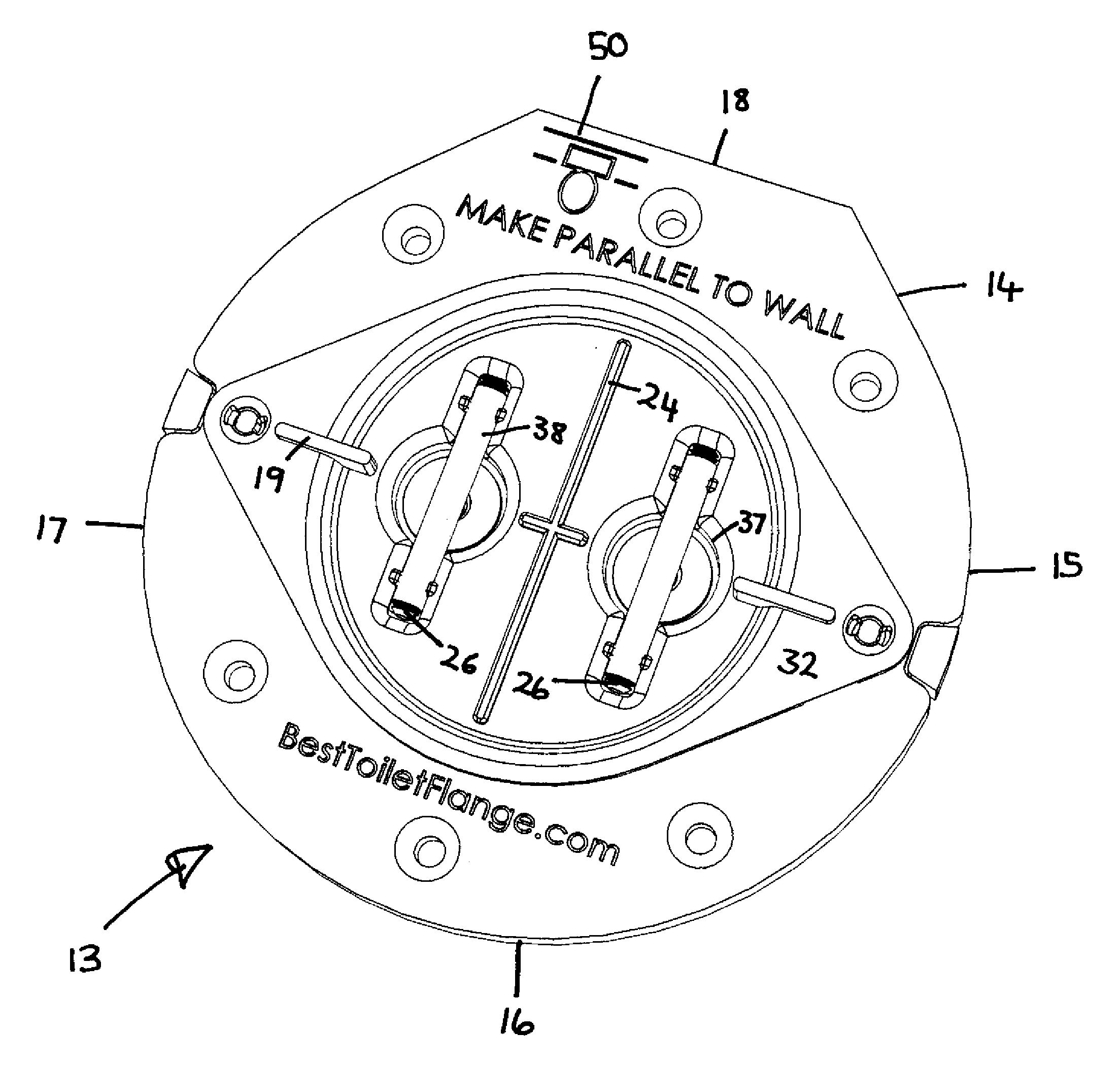 Toilet Flange Assembly With Cover