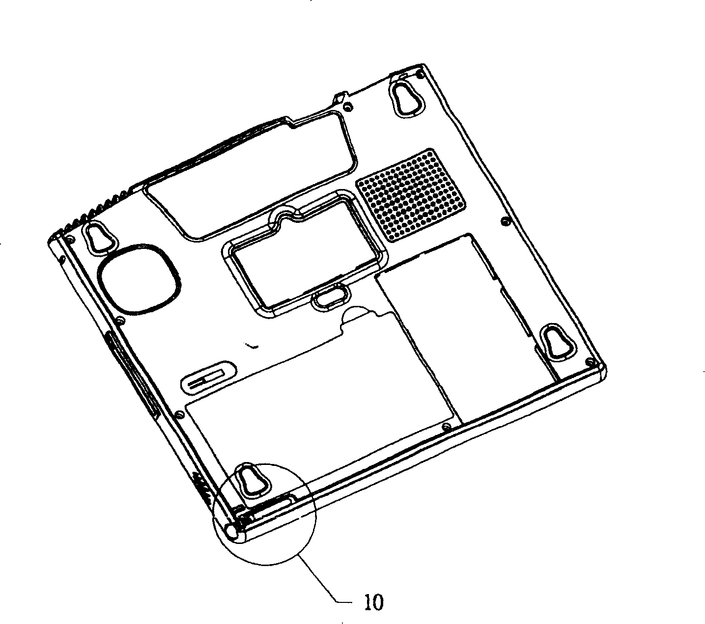 Touch control pen ejection structure of portable computer device