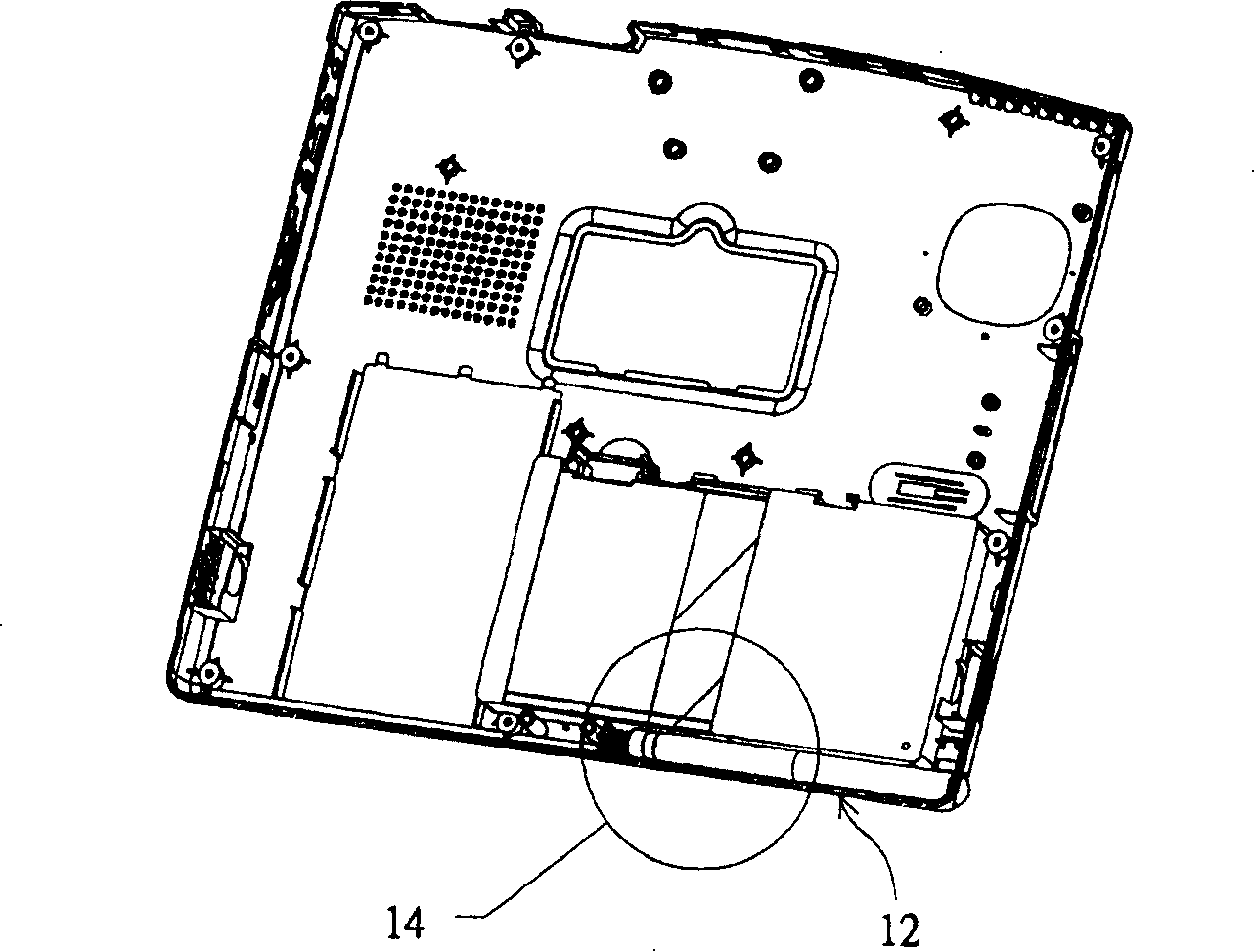 Touch control pen ejection structure of portable computer device