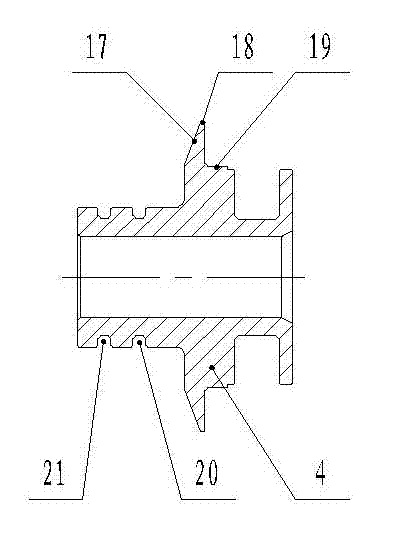 Dual-ring sealing device at gas compressor end of turbocharger