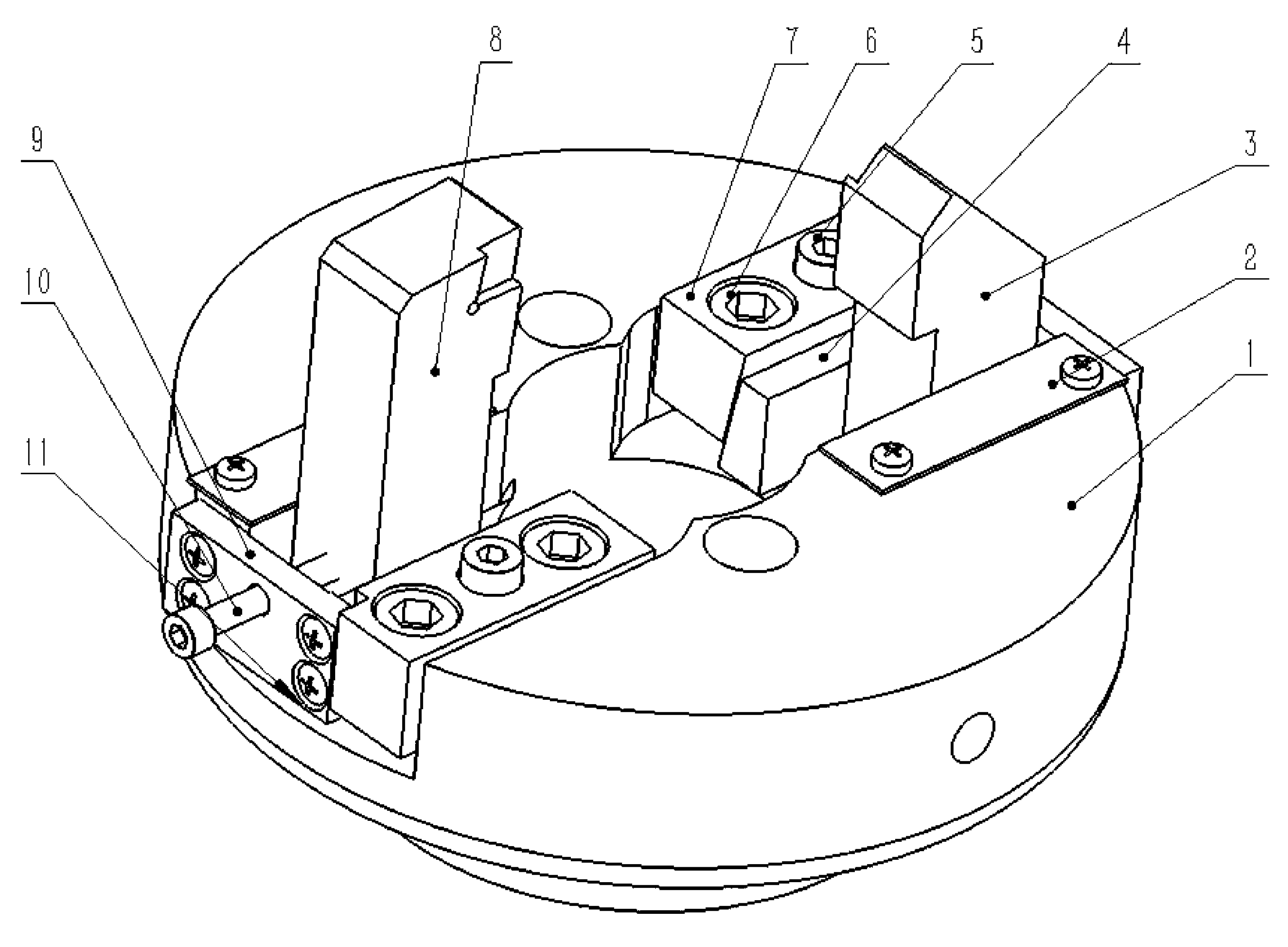 Combined type excircle and chamfering turning mechanism