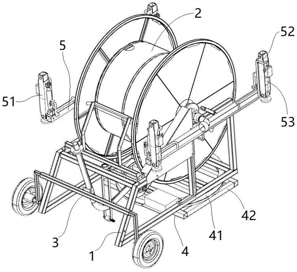 Reel sprinkling machine capable of realizing automatic loading or unloading