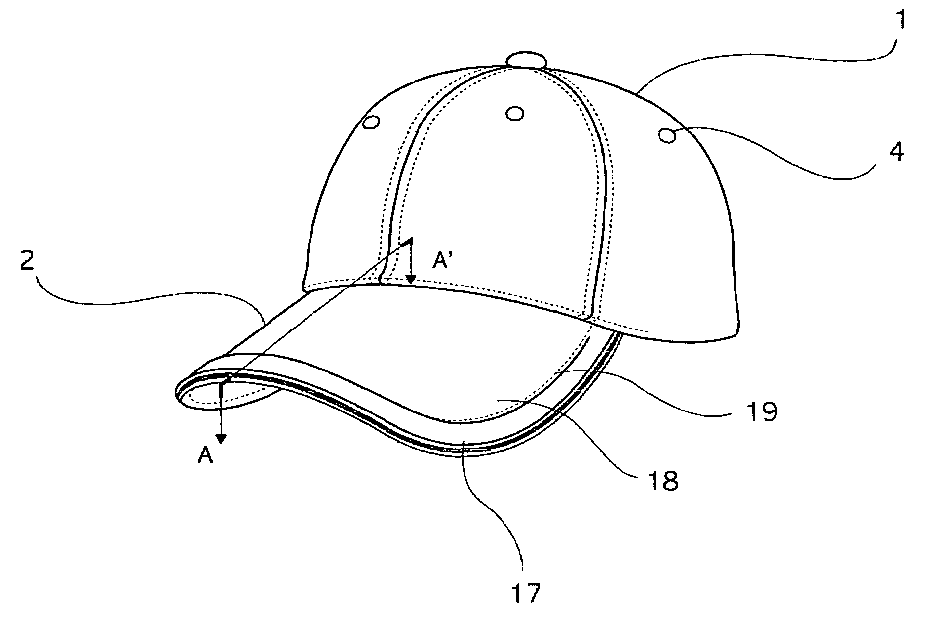 Cap with curved visor