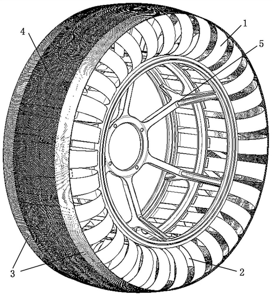 A kind of elastic non-pneumatic tire and vehicle