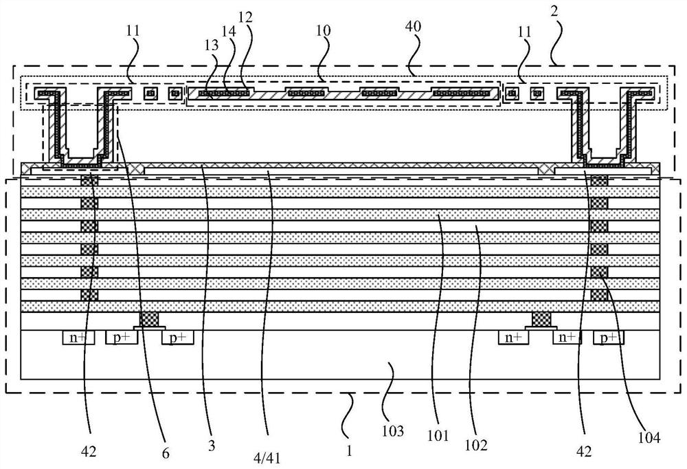 Single-layer infrared focal plane detector