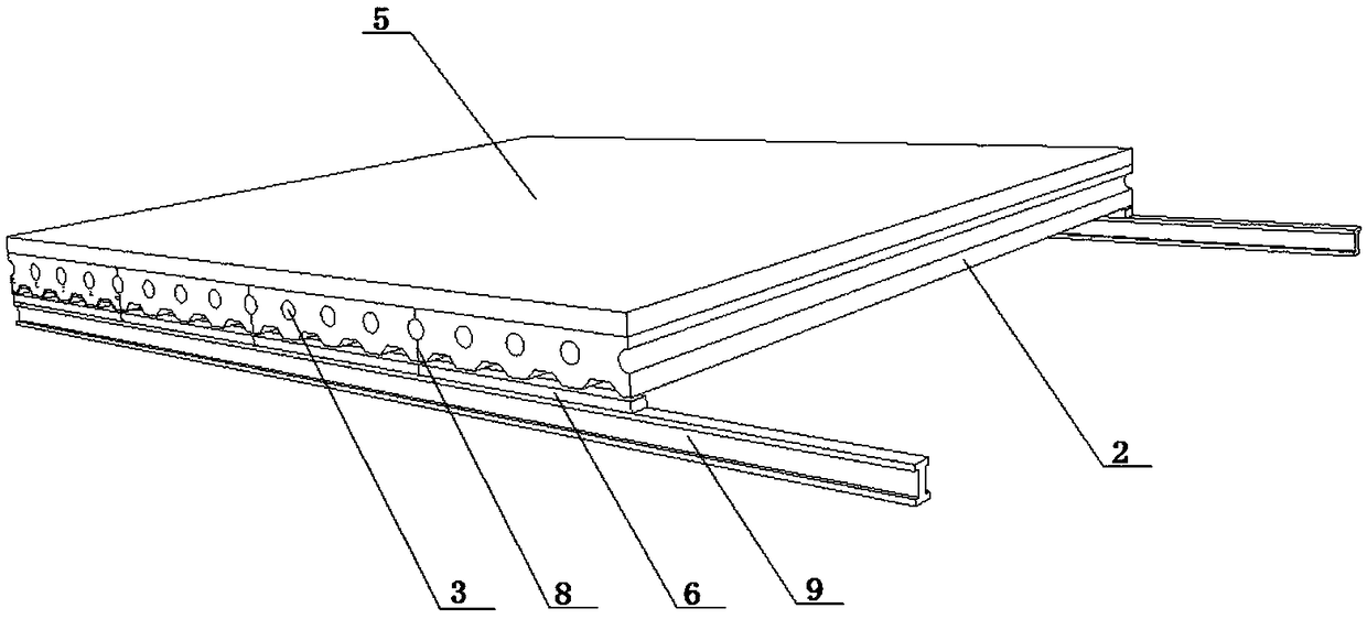 Assemble integral type profiled steel plate-concrete composite slab and installation and use method thereof