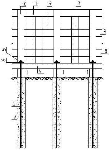 Lattice type buttress type retaining wall with ground anchor and construction method