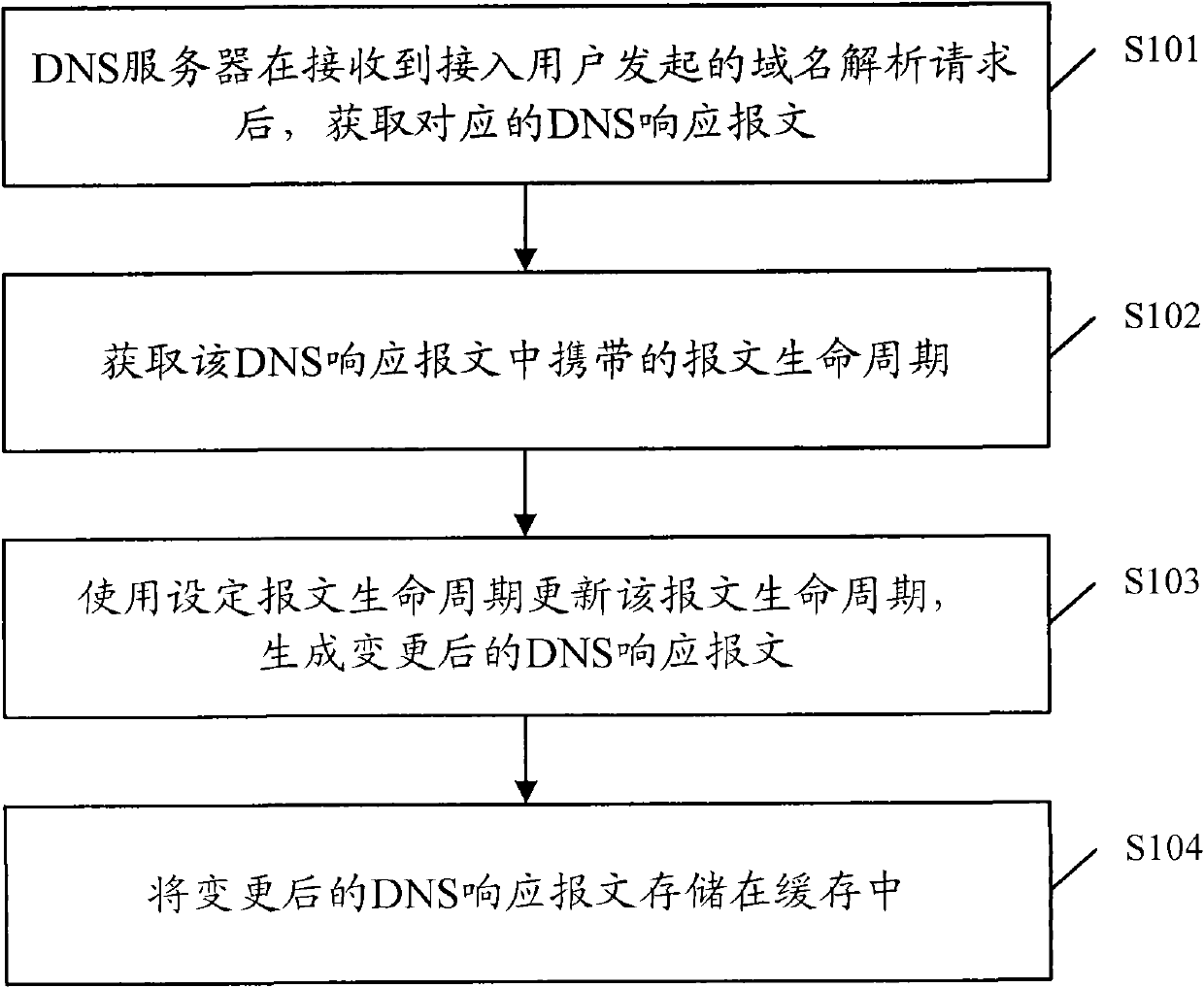 DNS response message processing method, DNS server and system