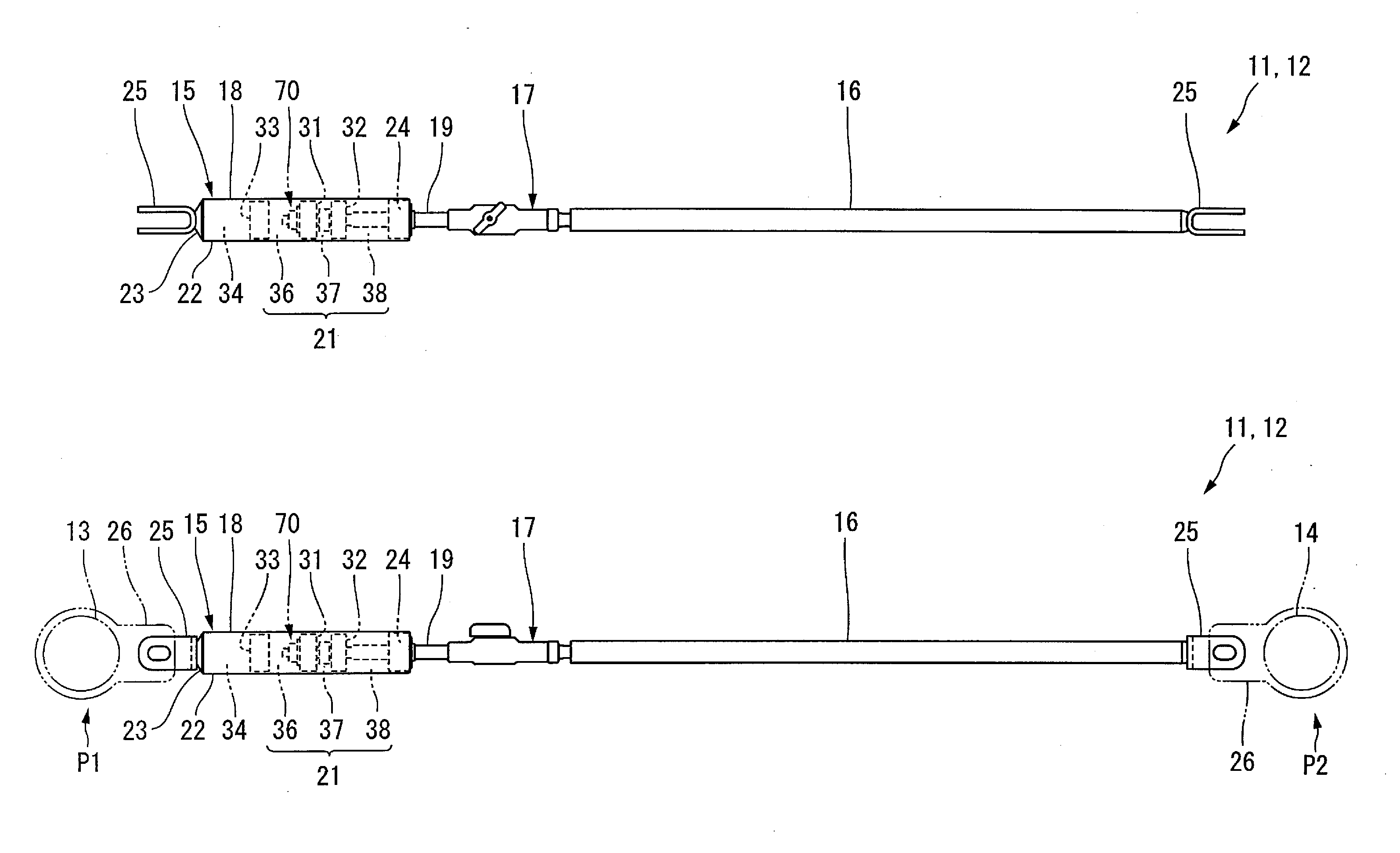 Vibration damping device for a vehicle body