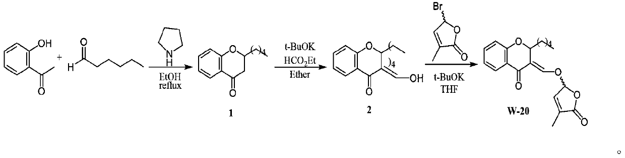 Synthesis and application of lactone analogue with flavone framework