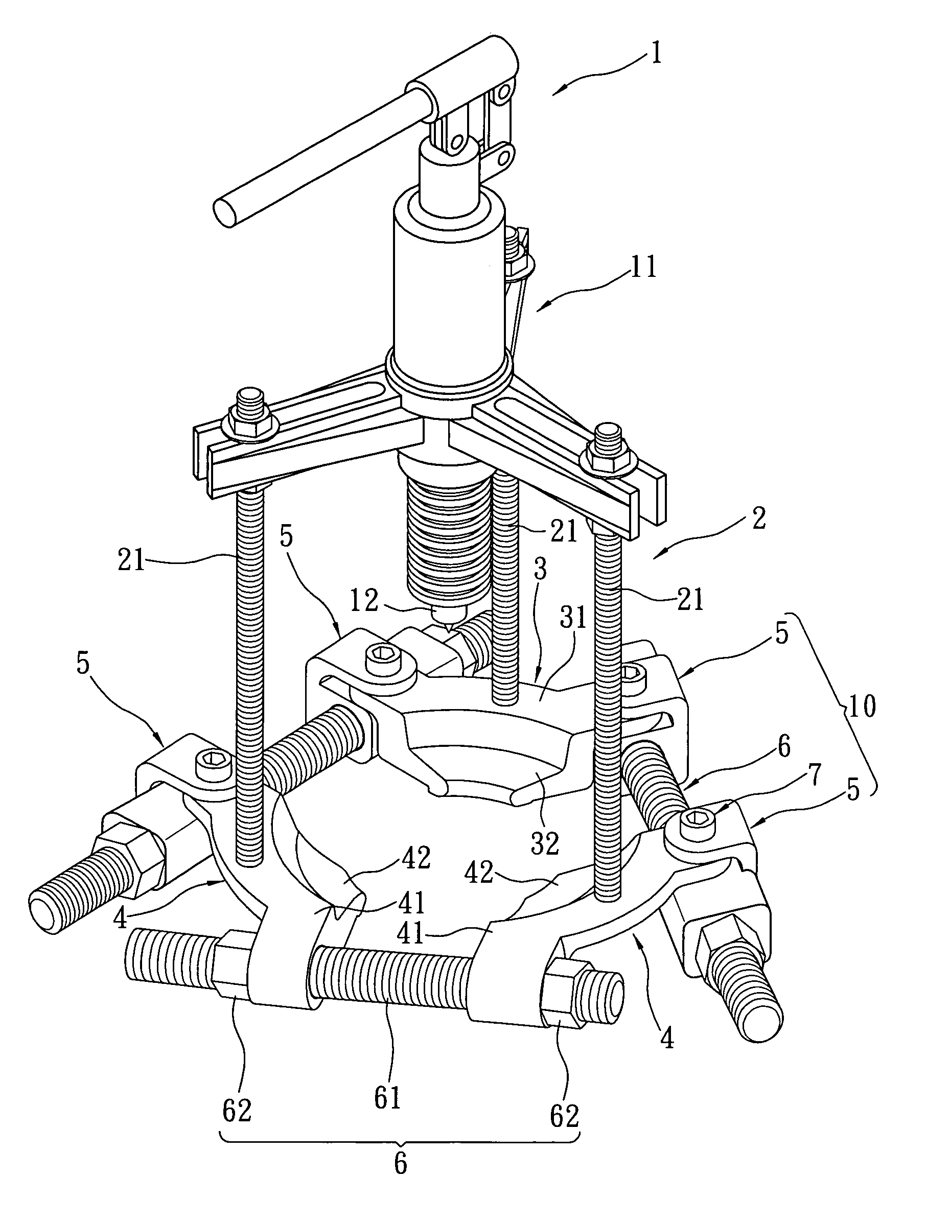 Clamping apparatus of a puller