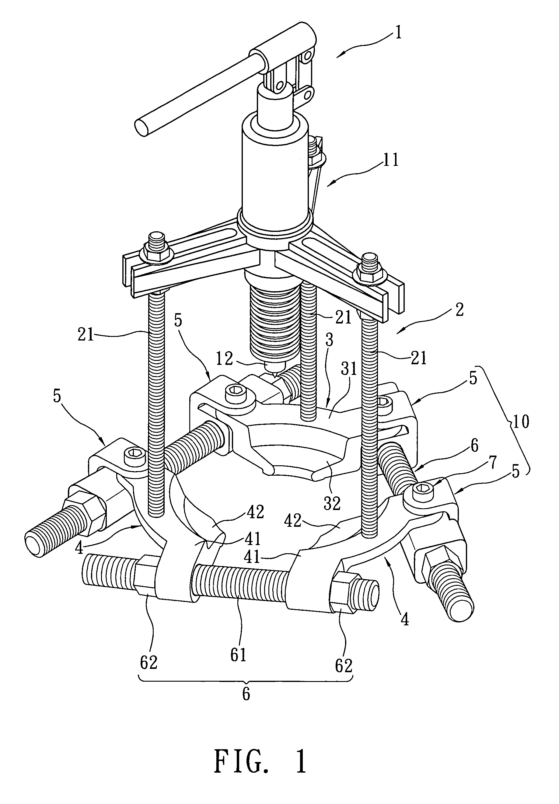 Clamping apparatus of a puller