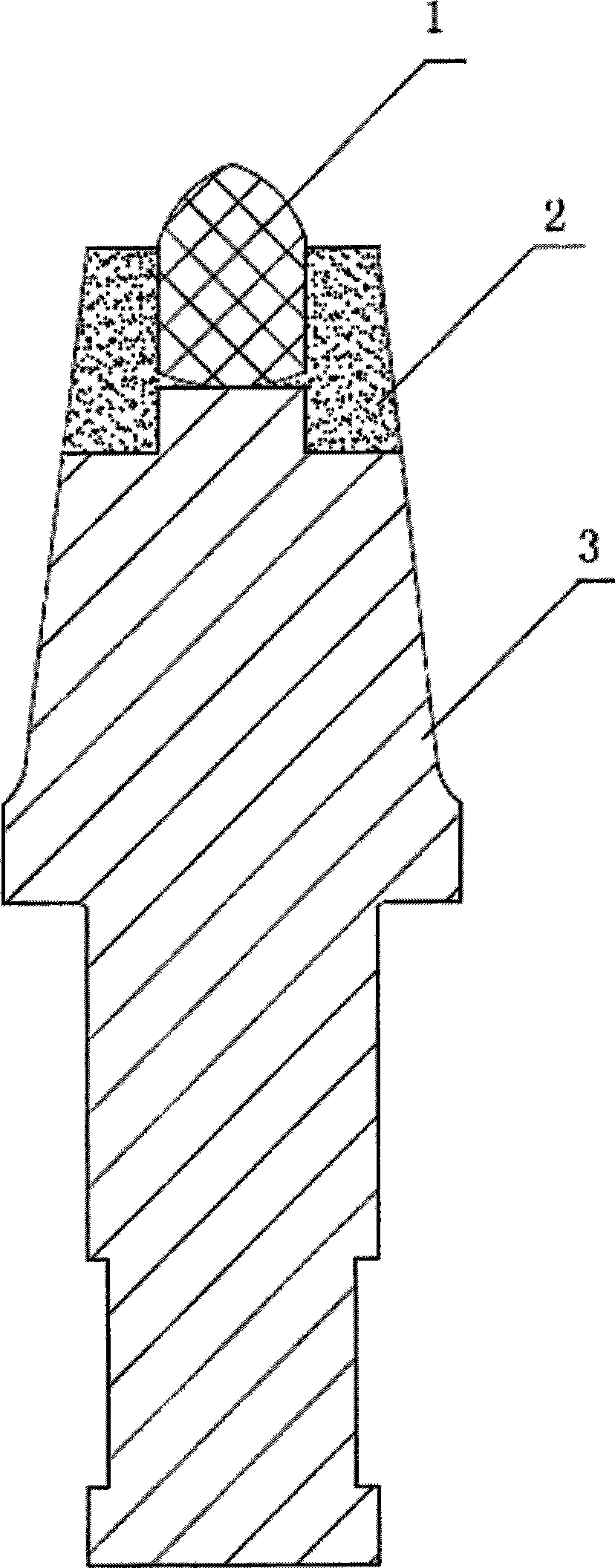Inlaid diamond-cemented carbide strong wear resistant pick and producing technique thereof