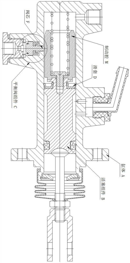 Plunger type brake master cylinder suitable for single-cavity structure of tractor