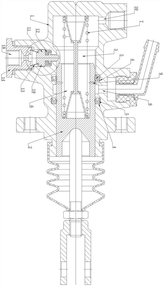 Plunger type brake master cylinder suitable for single-cavity structure of tractor