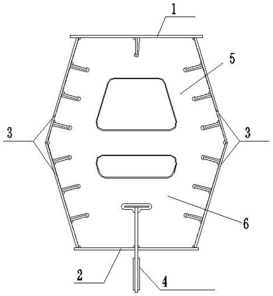 Method for manufacturing polygonal basket arch bridge with plug-in lug plates and tool for manufacturing polygonal basket arch bridge