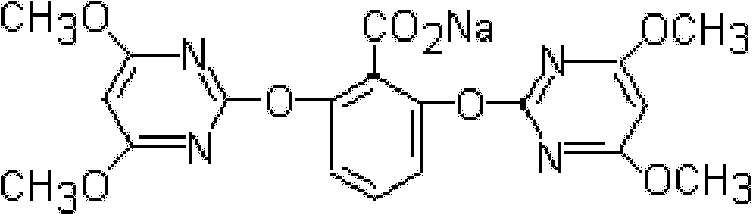 Mixed herbicide composition containing bispyribac-sodium and pyriminobac-methyl