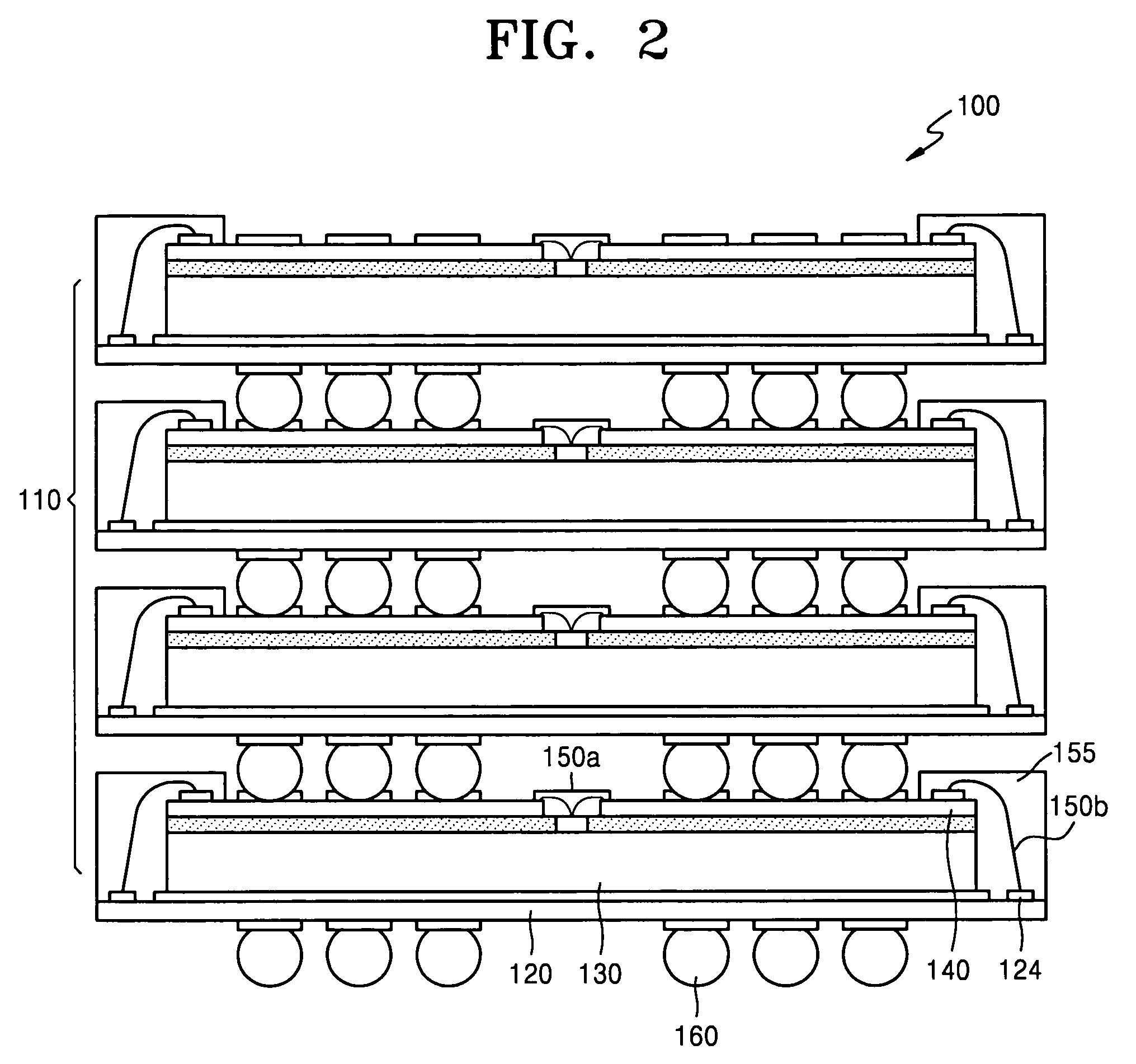 Unit semiconductor chip and multi chip package with center bonding pads and methods for manufacturing the same