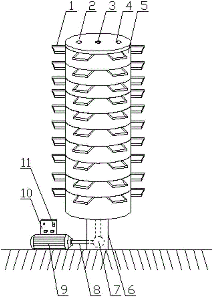 Full automatic pillar type three-dimensional strawberry planting device