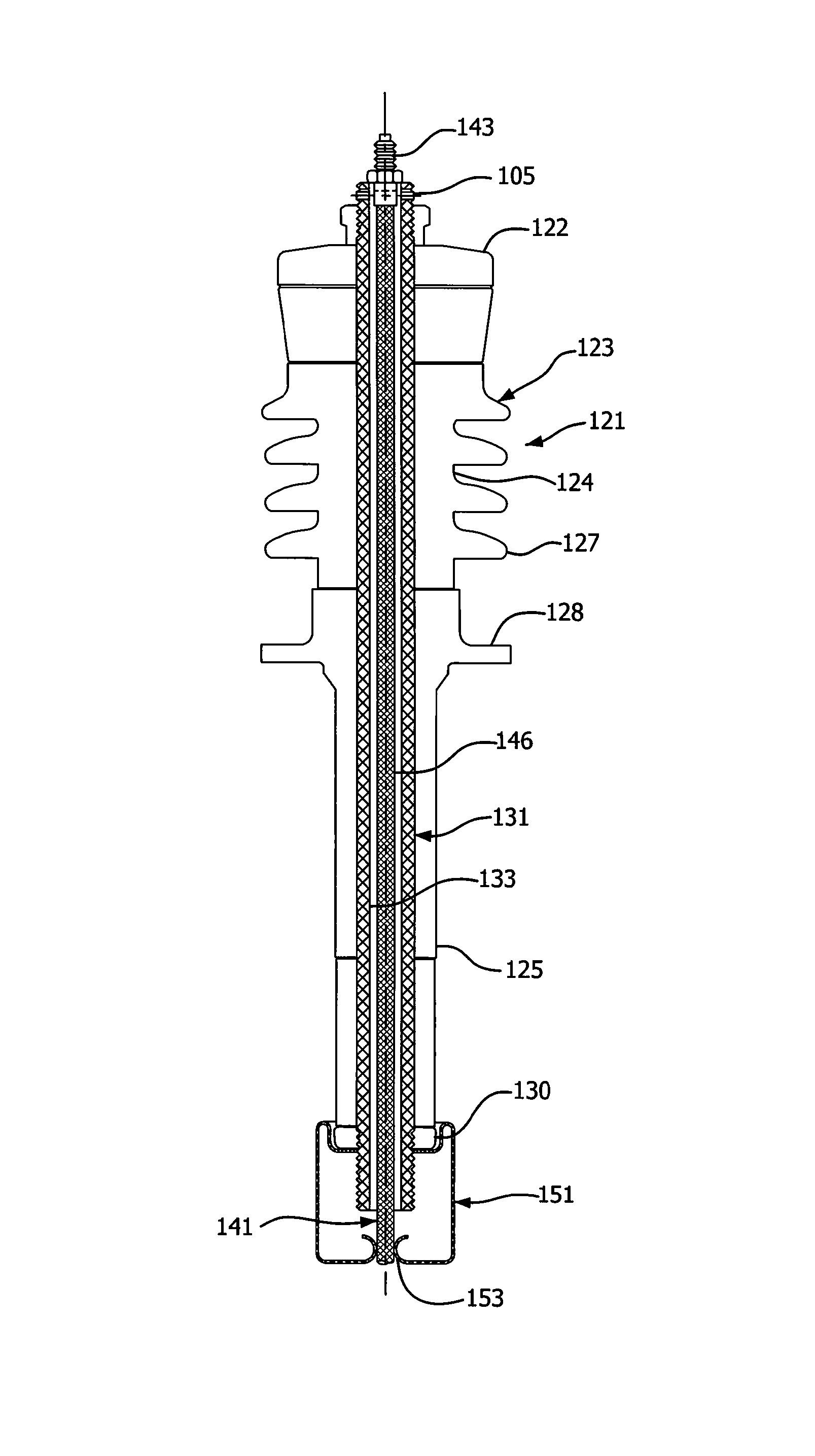 Spark-over prevention device for high-voltage bushing
