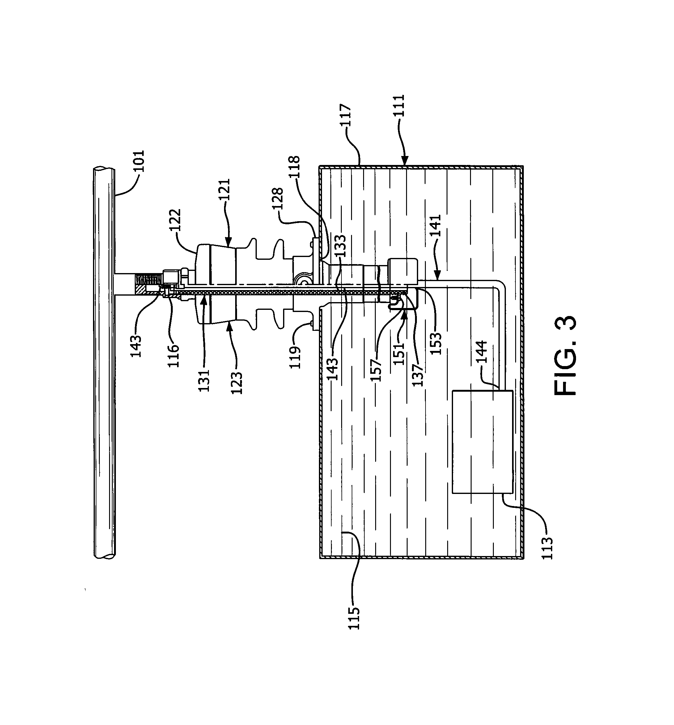 Spark-over prevention device for high-voltage bushing