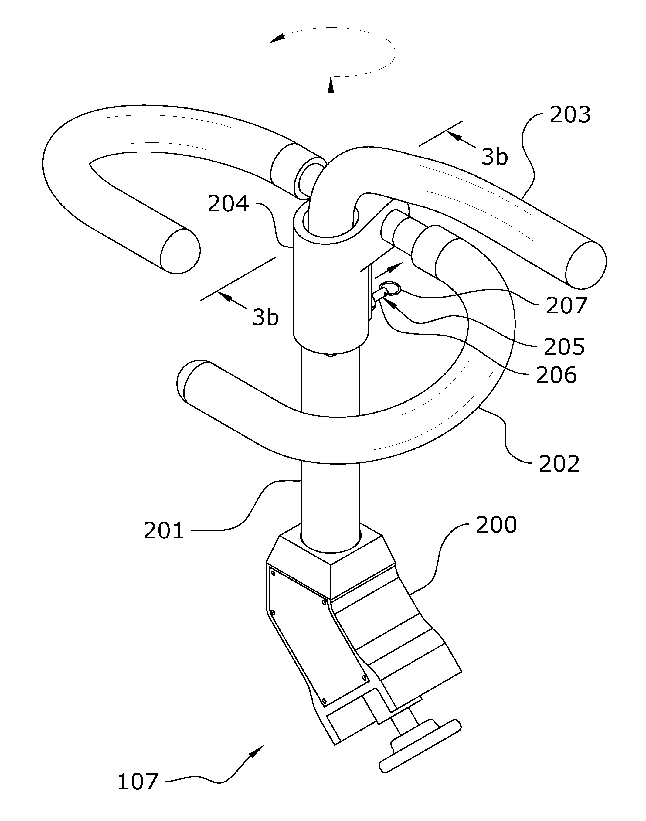 Multiple Position Locking Handle For An Exercise Machine