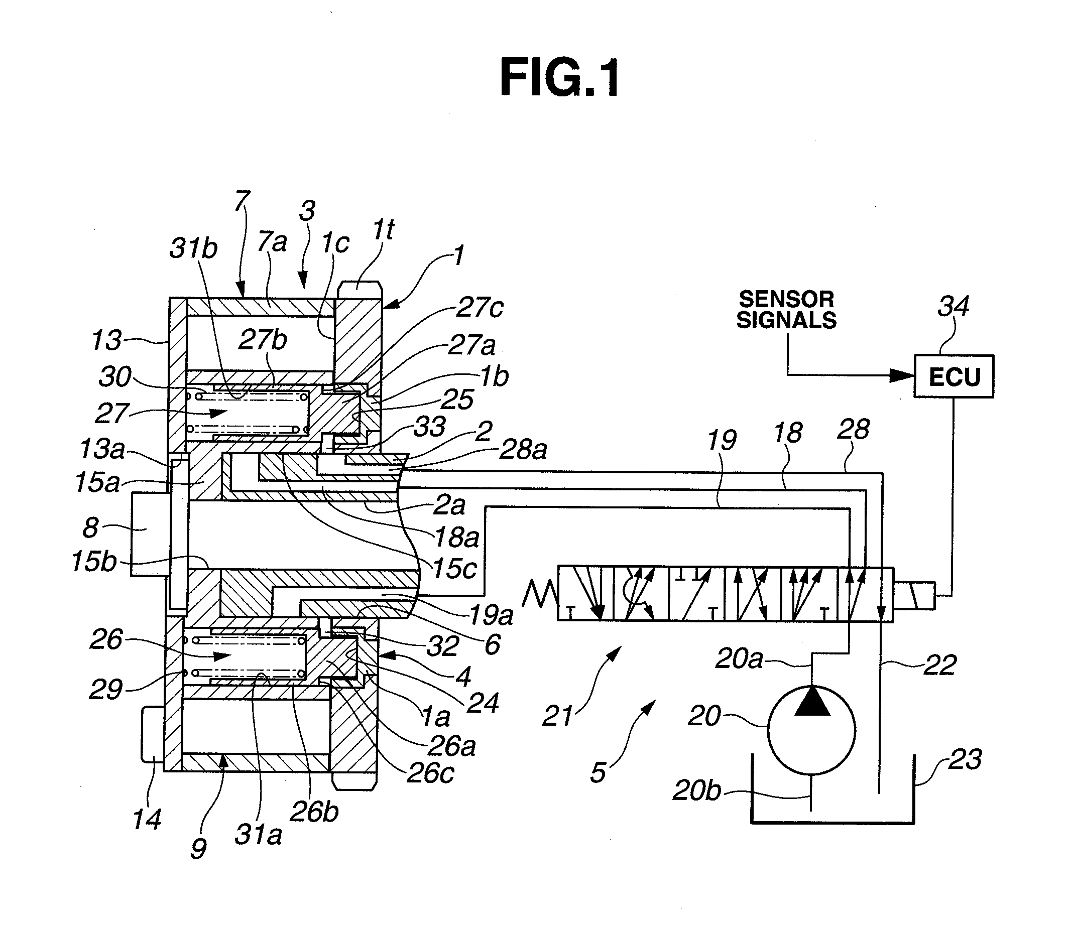Hydraulic control unit for use in valve timing control apparatus and controller for hydraulic control unit