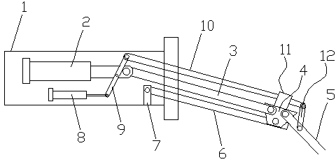 Two-connecting rod type movable arm for manufacturing