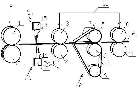 Device for improving strength of ring-spun yarn by gas stimulation method