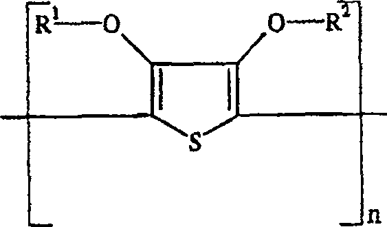 Flexographic ink containing polymer or copolymer of 3,4-dialkoxythiophene