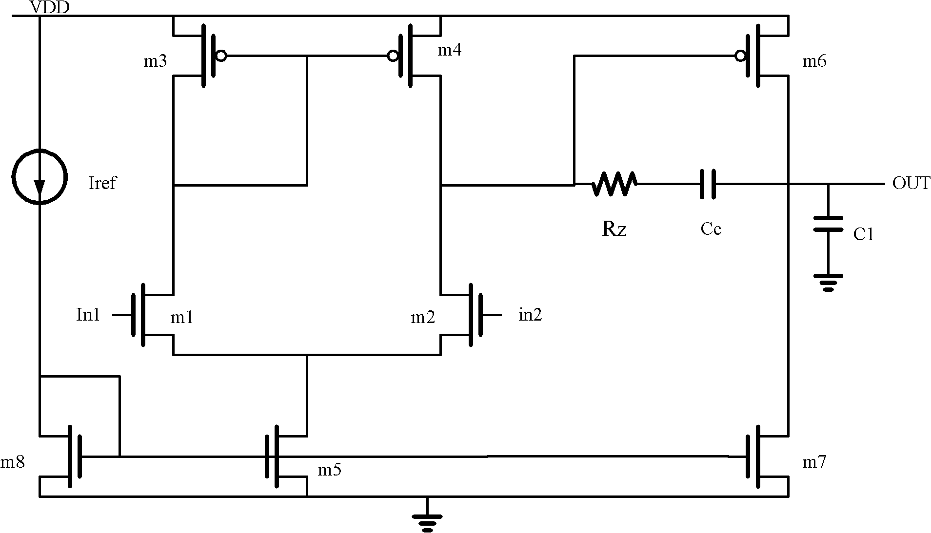 Circuit structure for reducing input offset voltage of two-stage operational amplifier