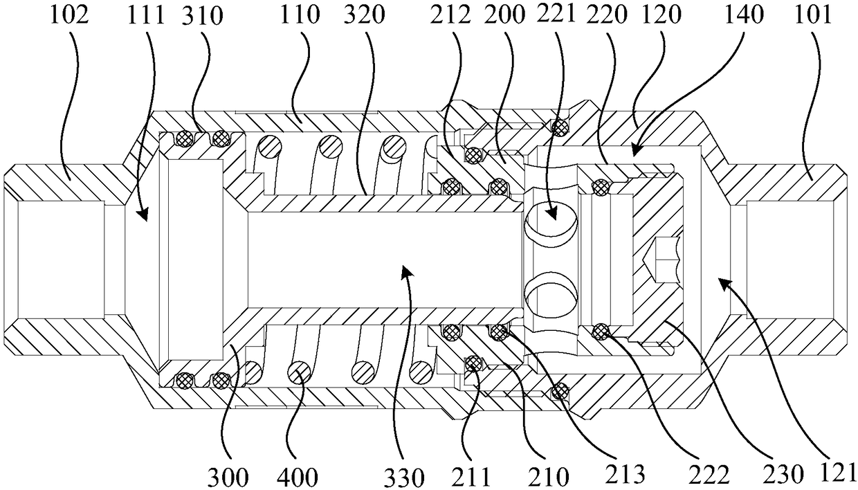 Pressure limiting valve applied to water supply pipeline