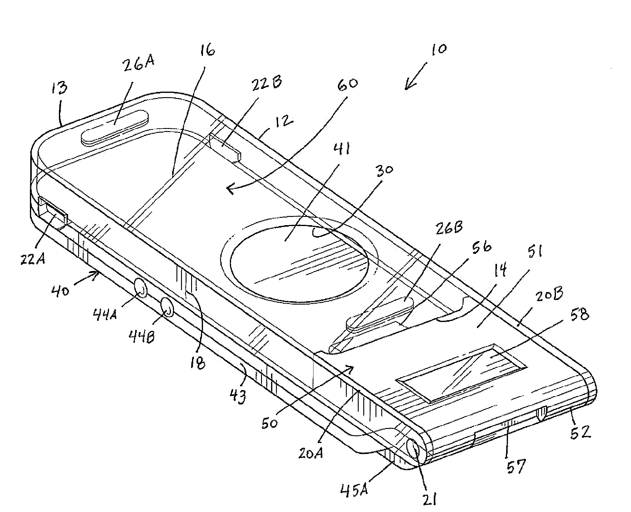Protective assembly for portable digital device