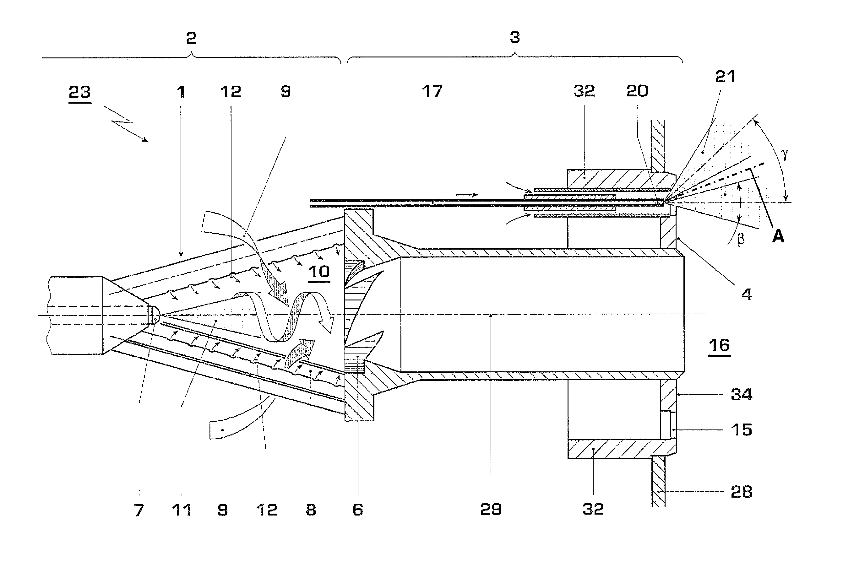 Burner for the operation of a heat generator and method of use