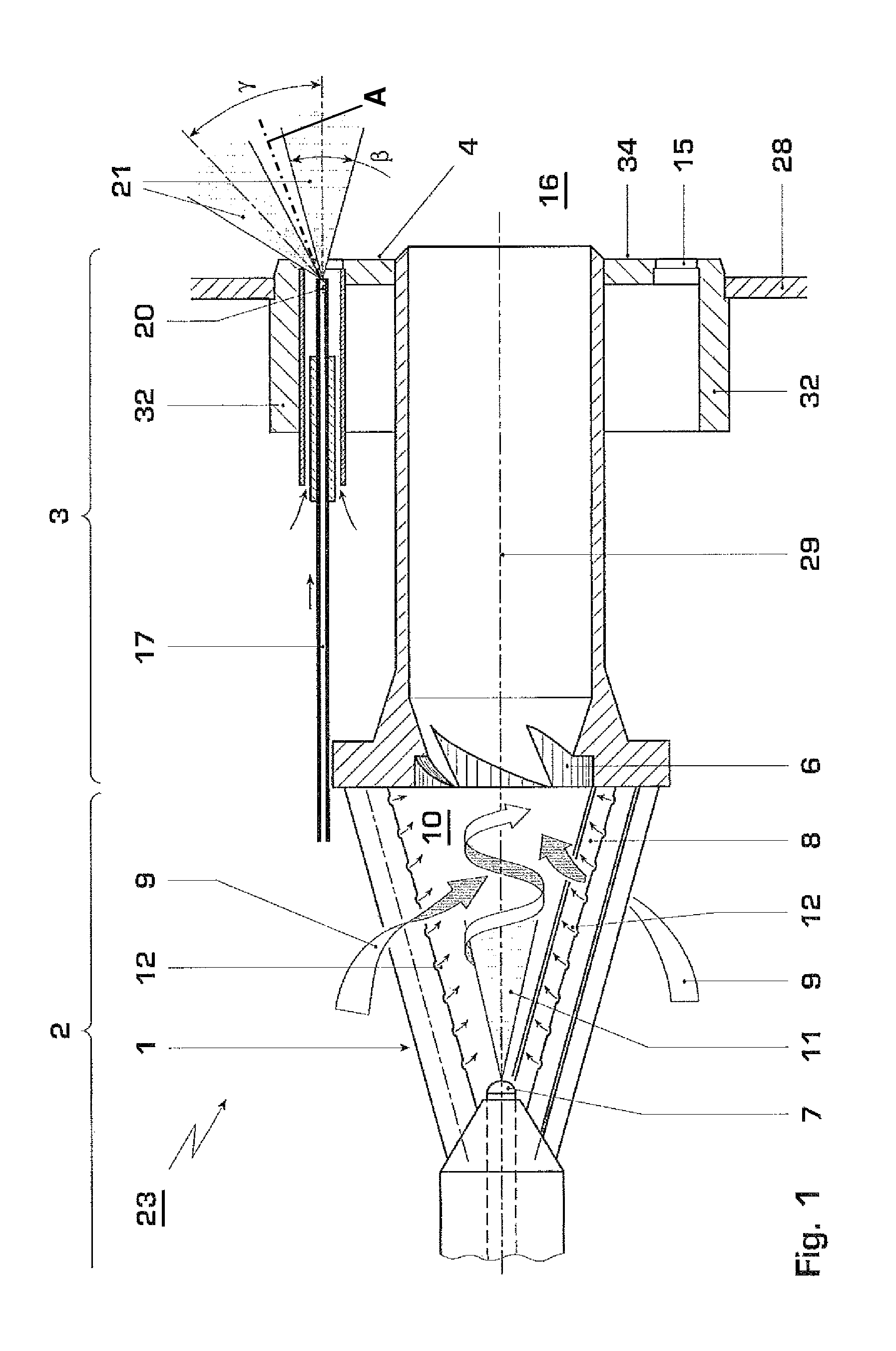 Burner for the operation of a heat generator and method of use