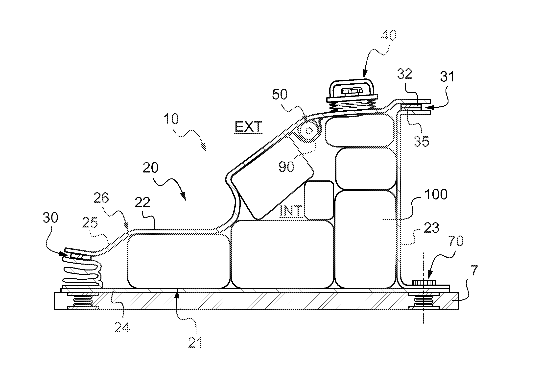 Fire-protection storage means, a vehicle, and a method