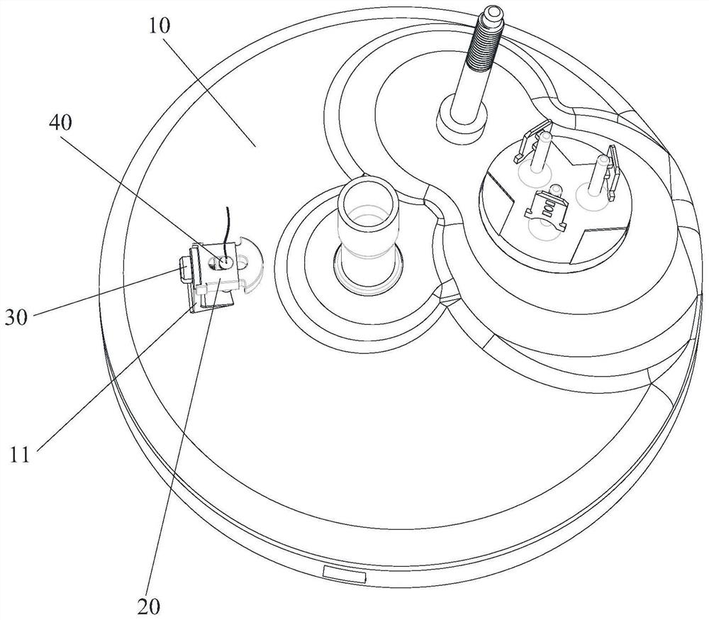 Temperature measuring device and compressor with same