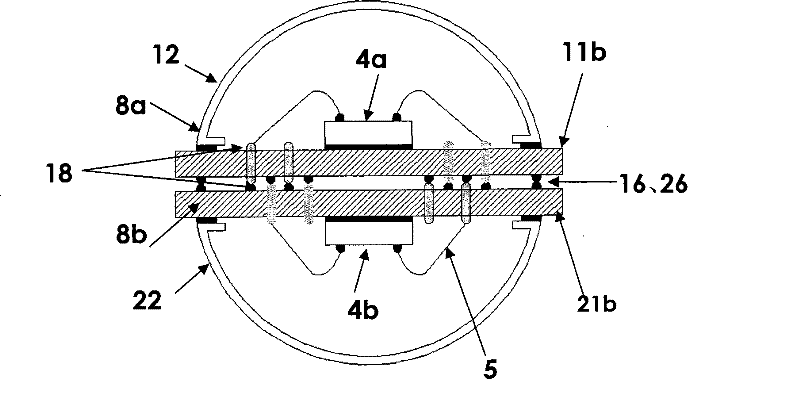 Packaging structure for miniature electric field sensor and packaging method