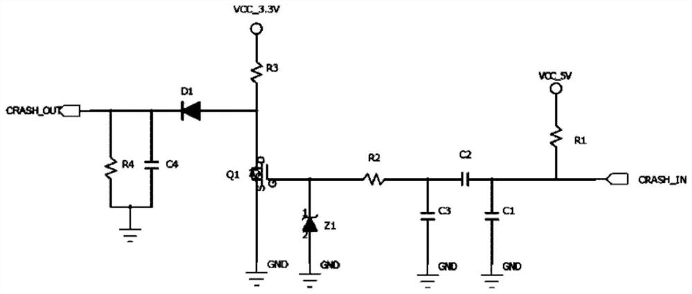 A voltage type collision detection circuit