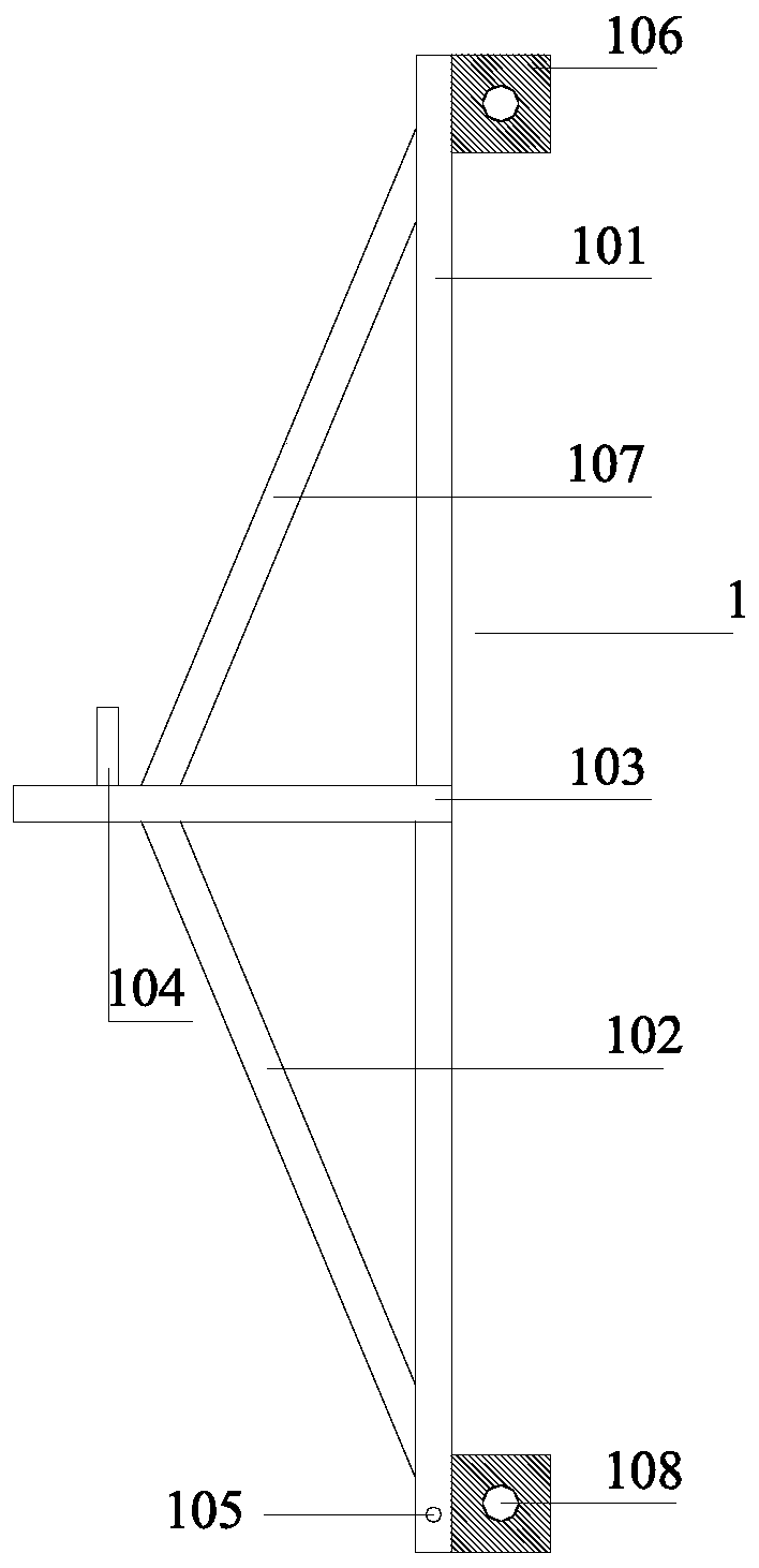 Construction method of tall formwork symmetrical suspension climbing triangular truss support system