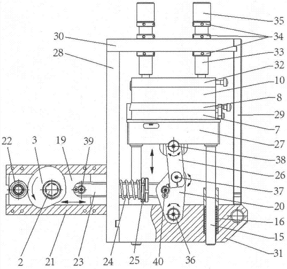 Die opening and closing mechanism for high-speed panel-type blister packing machine