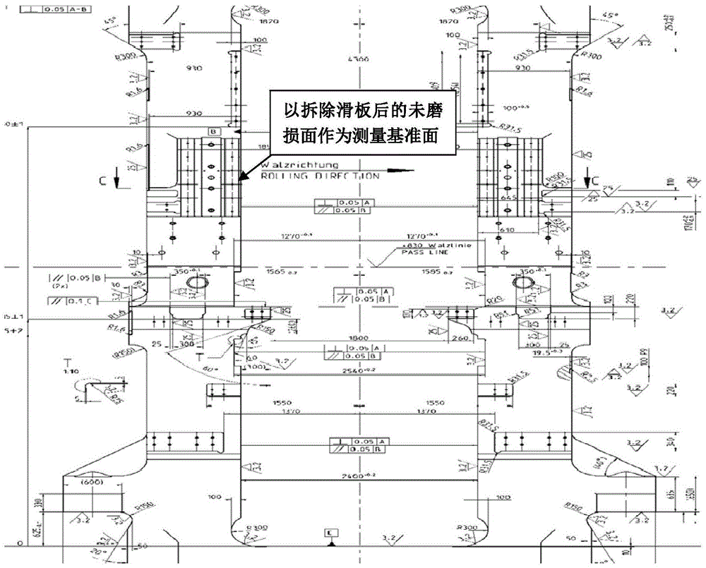 Laser cladding and on-line machining repair method for positioning groove of rough rolling stand roll