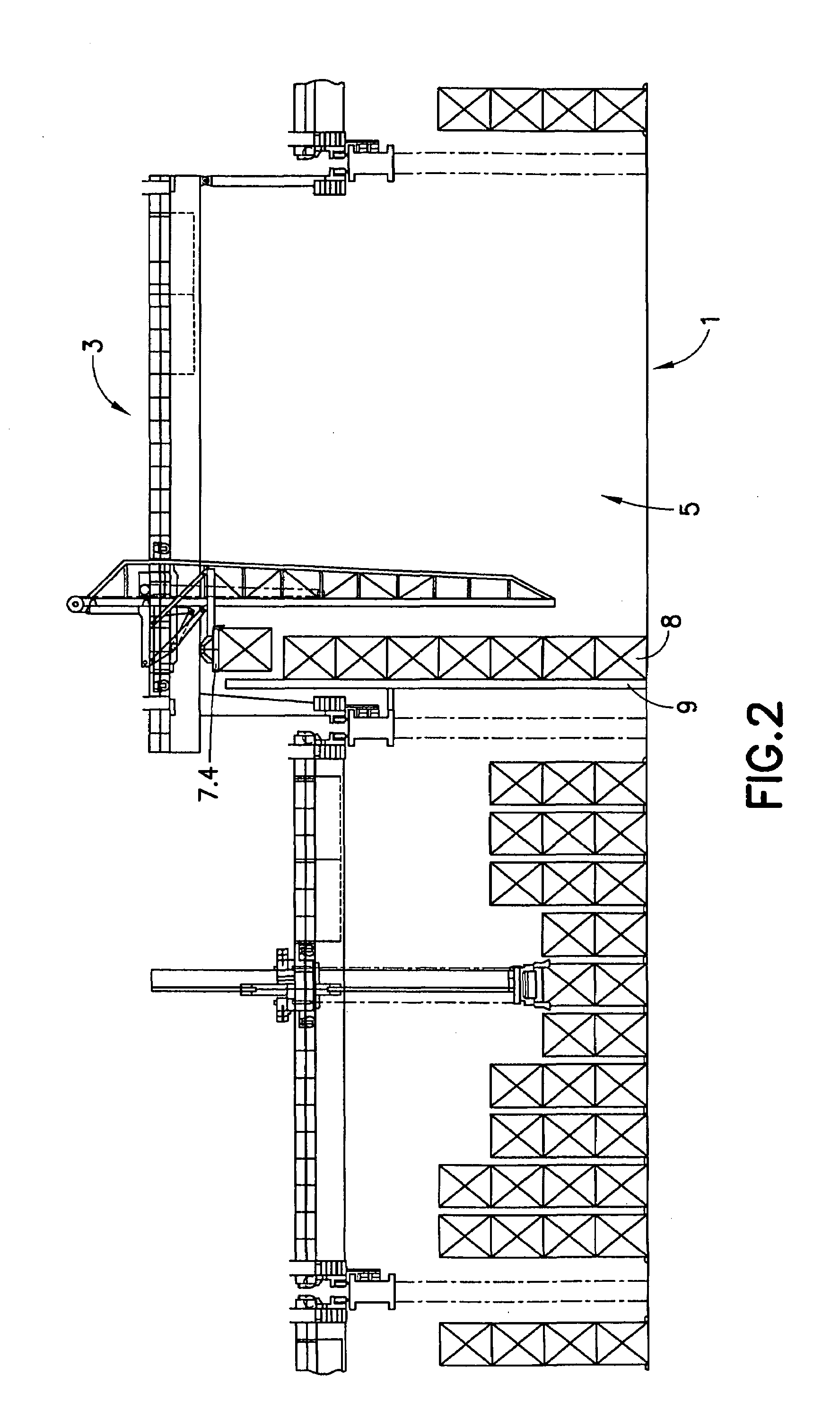 Empty container storage for the intermediate storage of empty ISO containers