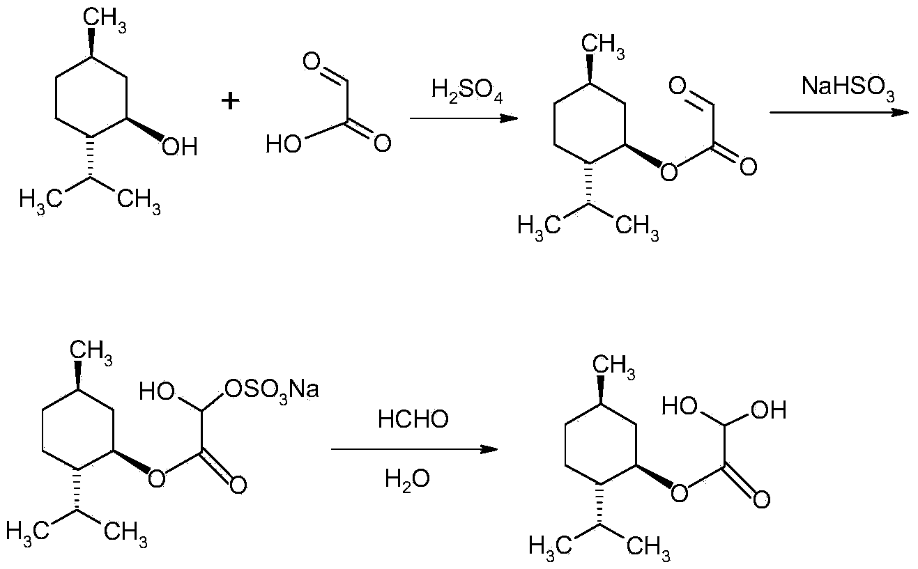 Method for preparing L-menthyl glyoxylate-hydrate through catalysis of heteropoly acid