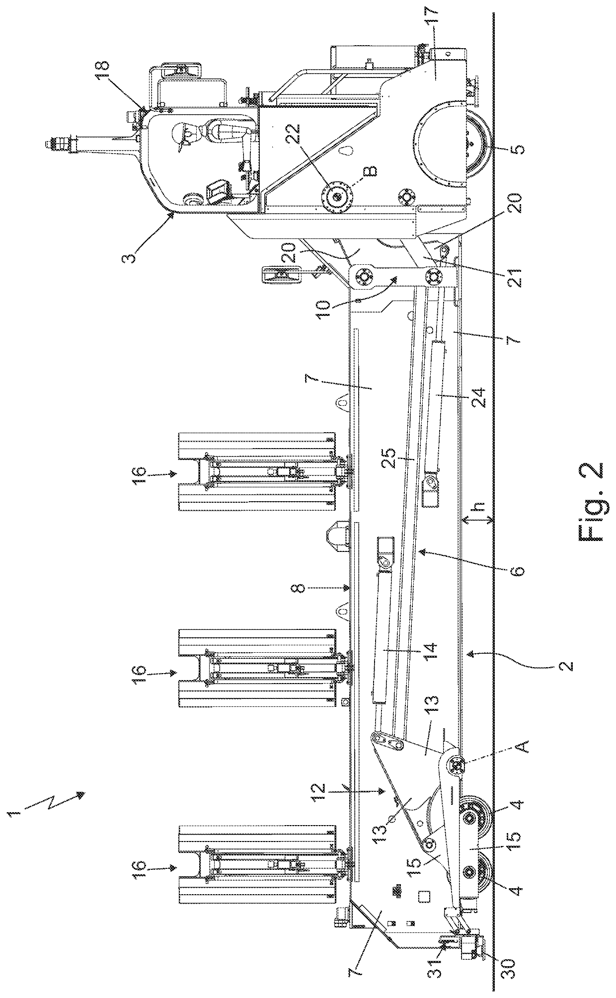 Self-propelled vehicle for handling glass-sheet supporting racks