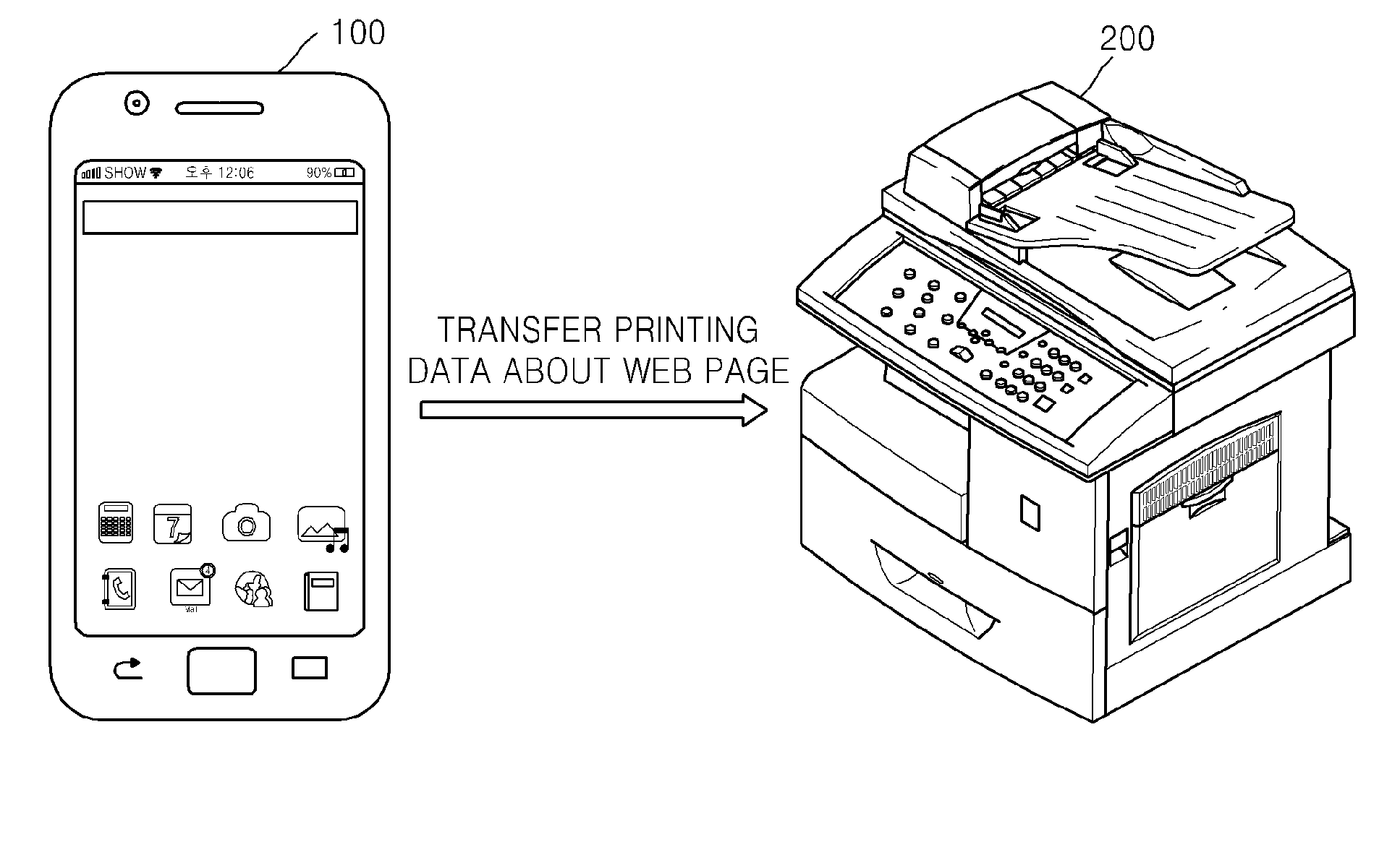 Method of printing web page by using mobile terminal and mobile terminal for performing the method