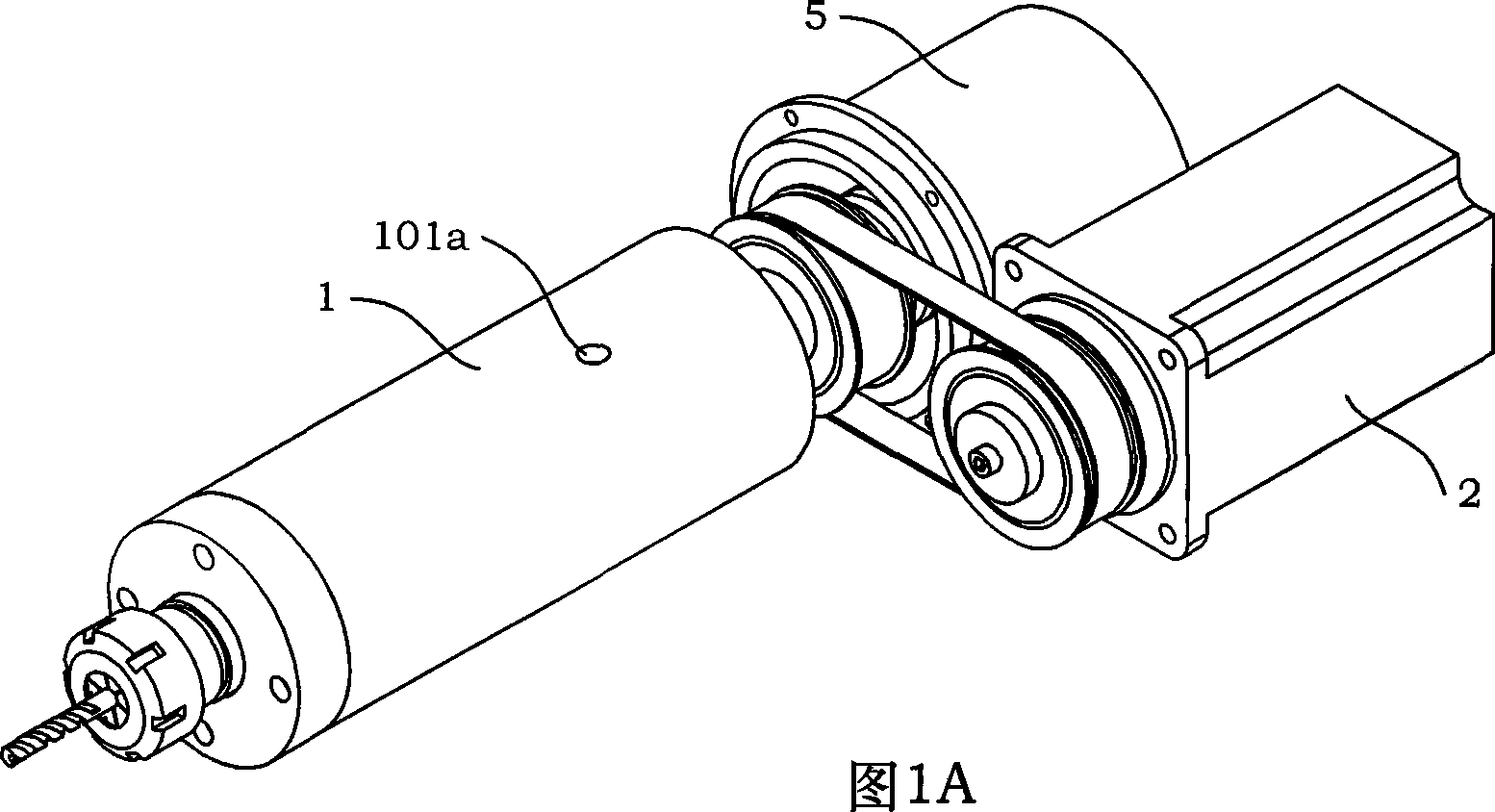 Rotary type transducer main shaft device of supersonic vibrated drill