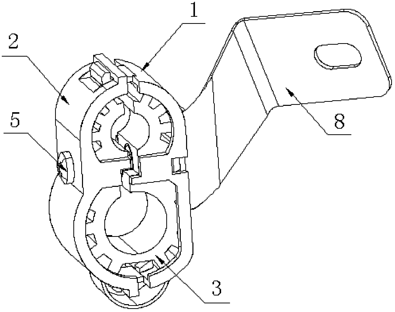 A fixed pipe clip for automobile air-conditioning pipeline